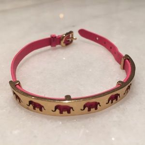 Stella & Dot hot pink elephant bracelet